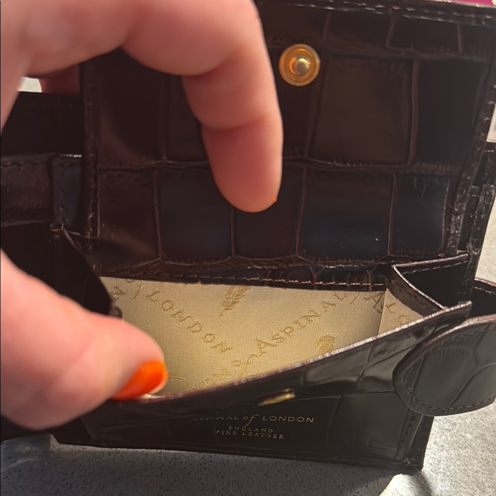 NWT Aspinal of London croc embossed bifold Wallet - Picture 9 of 14